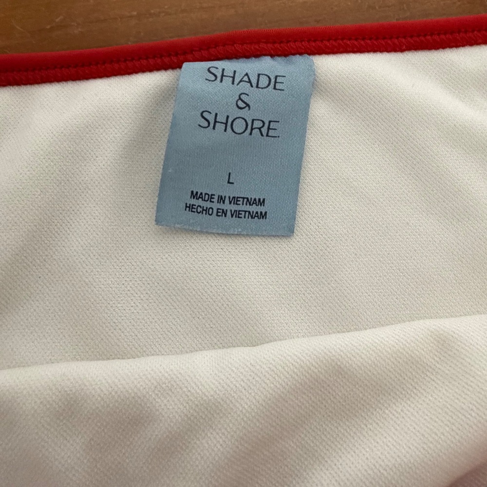 Shade & Shore Nautical Ribbed Bikini Set Red White Blue 38DD Large - Picture 3 of 8